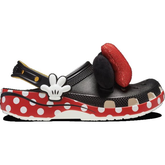 NEW Crocs Size J6 Kids (Fits Women's 7.5/8) Minnie Mouse Classic Clog, Black/Red - Picture 3 of 6
